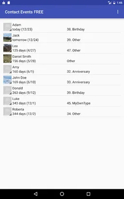 Contact Events & Birthdays screenshot 2