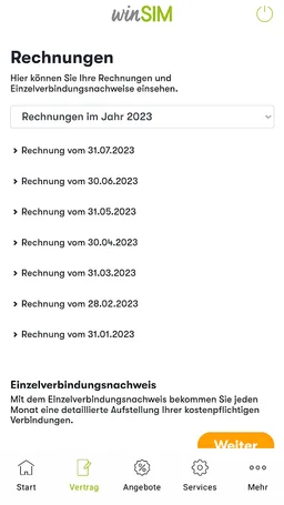 winSIM  Servicewelt screenshot 2