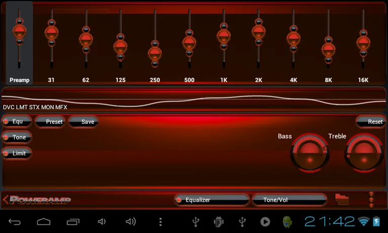 Poweramp skin Black Red screenshot 3