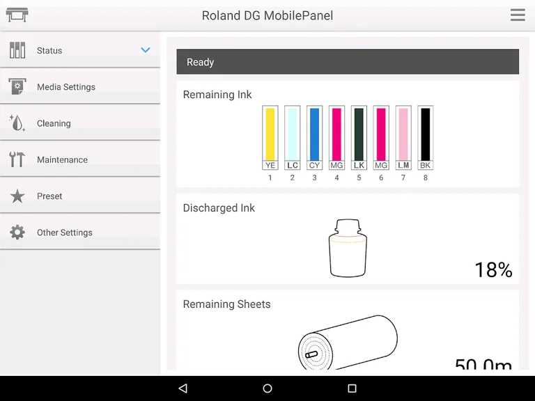 Roland DG Mobile Panel screenshot 2
