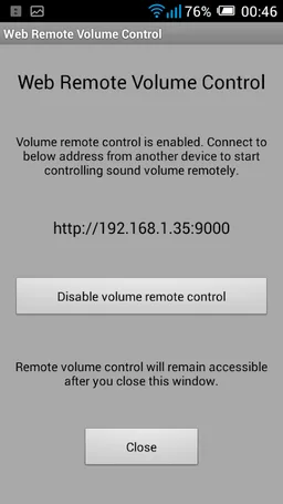 Web Remote Volume Control screenshot 1