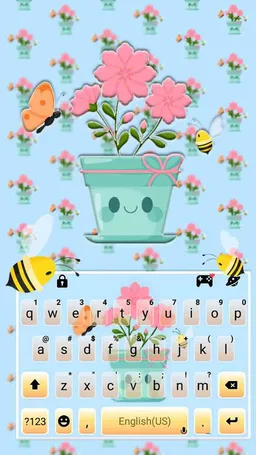Cute Flower Pot Keyboard Theme screenshot 3
