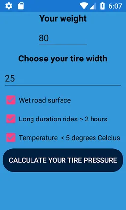 Bike tire pressure calculator screenshot 6