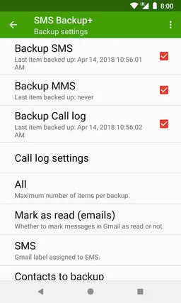 SMS Backup+ screenshot 2