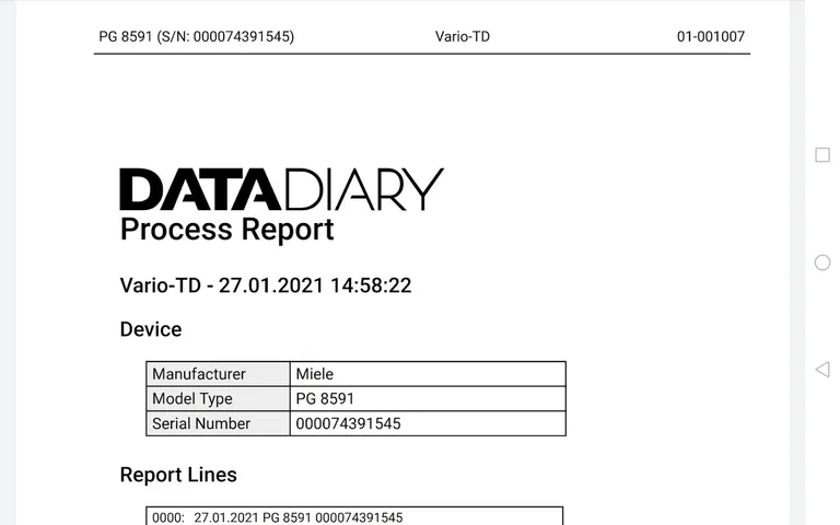 Miele DataDiary screenshot 7