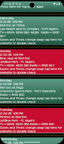 Trivia & Schedule Red Sox Fans screenshot 6