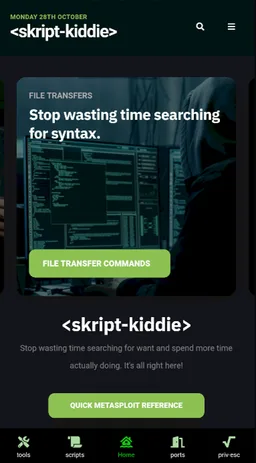 skriptkiddie - Reference Guide for the CEH and OSCP Exams screenshot 1