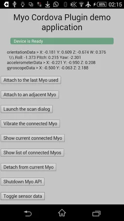 Myo Cordova Demo screenshot 1
