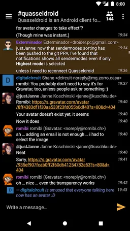 Quasseldroid IRC screenshot 3
