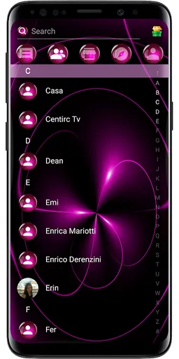 SMS Theme Sphere Pink - dark chat text message screenshot 3