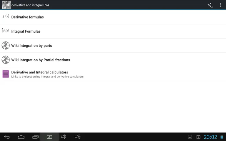 Derivative and Integral EVA screenshot 1