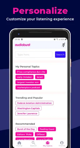 Audioburst: Personalized talk audio screenshot 4