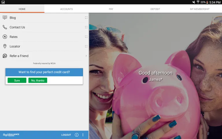 USALLIANCE Mobile Banking screenshot 1