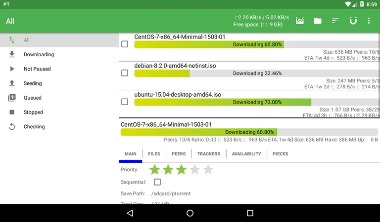 PTorrent - torrent application screenshot 5