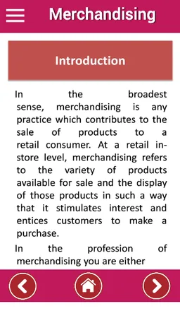 Merchandising - Educational app for students screenshot 1