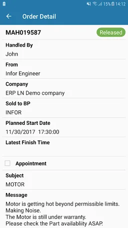 Infor LN Service Requests screenshot 4