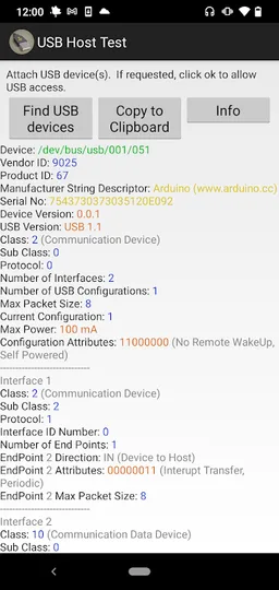 USB Host Test screenshot 3
