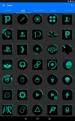 Black and Teal Icon Pack v3.1 screenshot 13