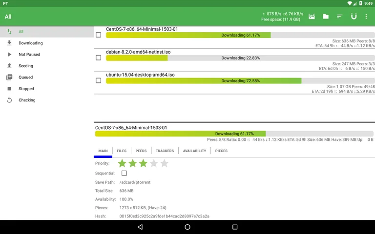 PTorrent - torrent application screenshot 1