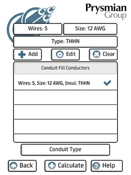Prysmian Group Conduit Fill screenshot 13