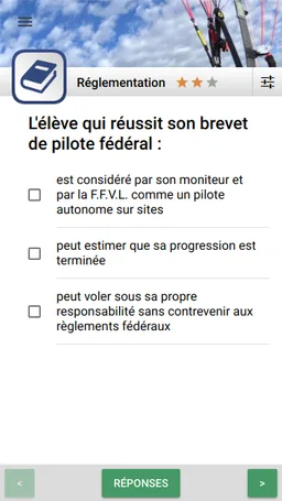 Parapente QCM FFVL screenshot 2