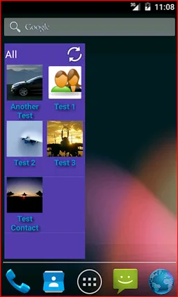 Contacts in a list widget screenshot 1