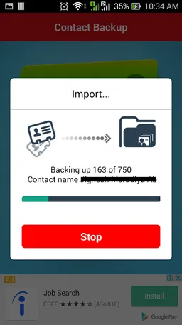 Contact Backup screenshot 1