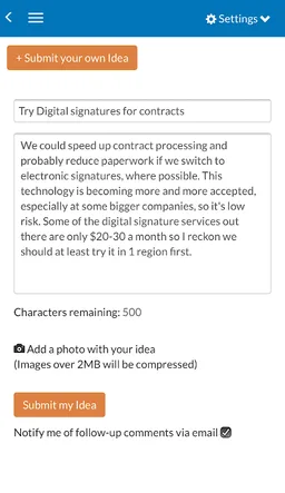Vetter Employee Suggestion Box screenshot 5