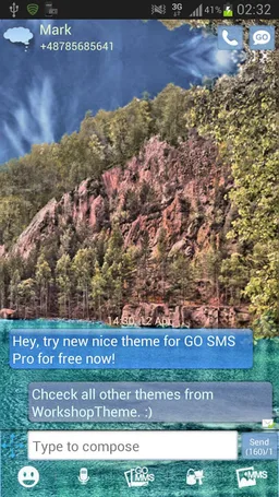 GO SMS Theme Lake Mountains screenshot 2