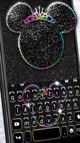 Silver Glitter Minny Keyboard Theme screenshot 4