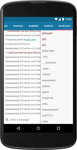 AndroIRC screenshot 10