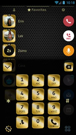 Gold Dots Phone Dialer Theme screenshot 2