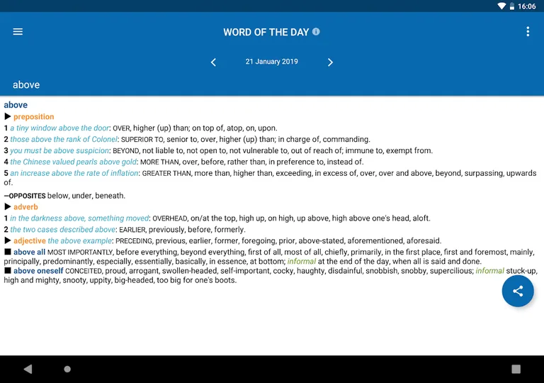 Concise Oxford Thesaurus screenshot 2