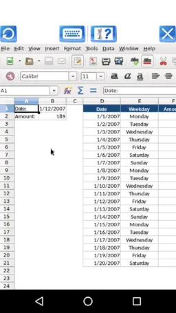 AndroCalc Spreadsheet editor f screenshot 1