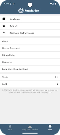 Southwire® Pump Cable Calc screenshot 2