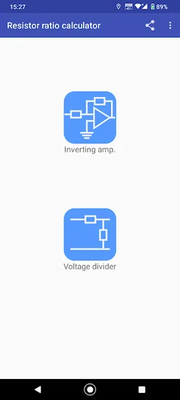 Resistor ratio calculator screenshot 1
