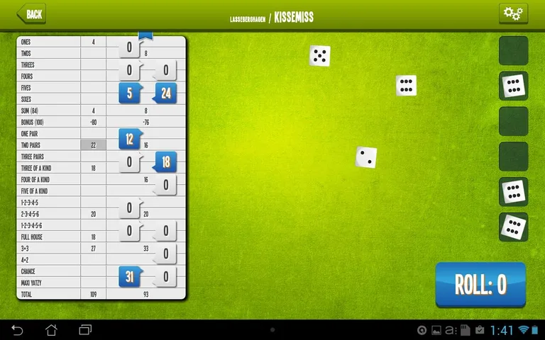 Yatzy Online screenshot 2