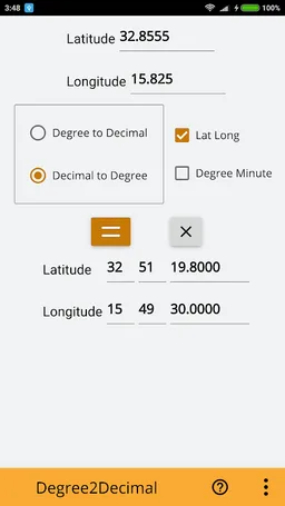 Degree & Decimal Converter screenshot 3