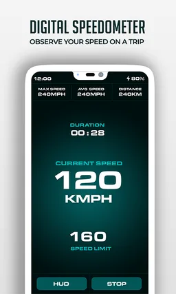 HUD Speedometer Digital: GPS, Speed Limit Widget screenshot 8
