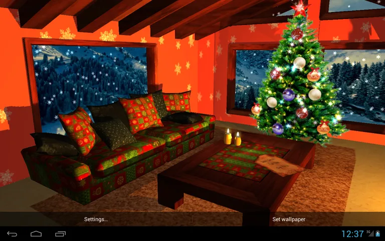 3D Christmas Fireplace HD Live Wallpaper screenshot 1