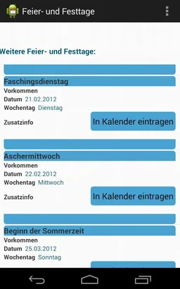 Fest- und Feiertage screenshot 1