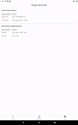 Singer Serial DB screenshot 6