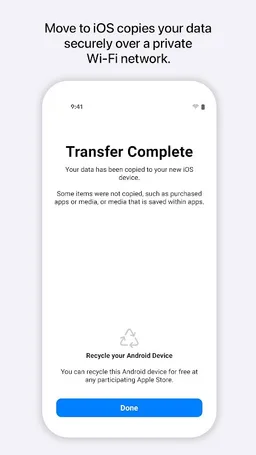 Move to iOS screenshot 1