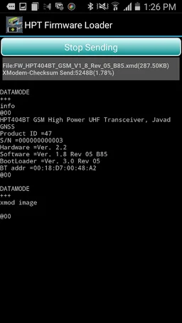 JAVAD Radio Firmware Loader screenshot 4