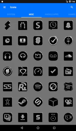 Black Icon Pack v8.3 (Free) screenshot 24