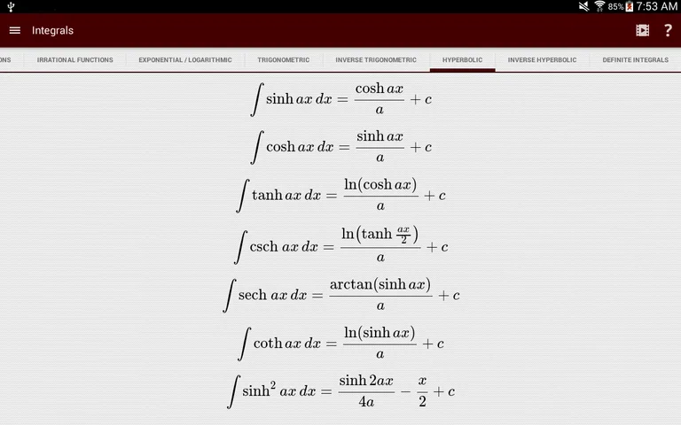 Calculus Cheatsheets screenshot 2