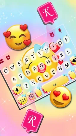 Lovely Kiss Emoji Keyboard Theme screenshot 4