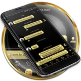SMS Messages Metallic Gold Theme icon