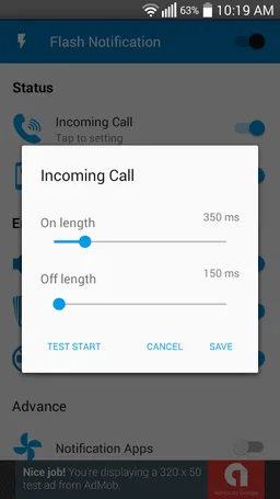 Flash light Notification free screenshot 2