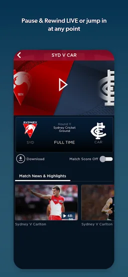 Watch AFL screenshot 2